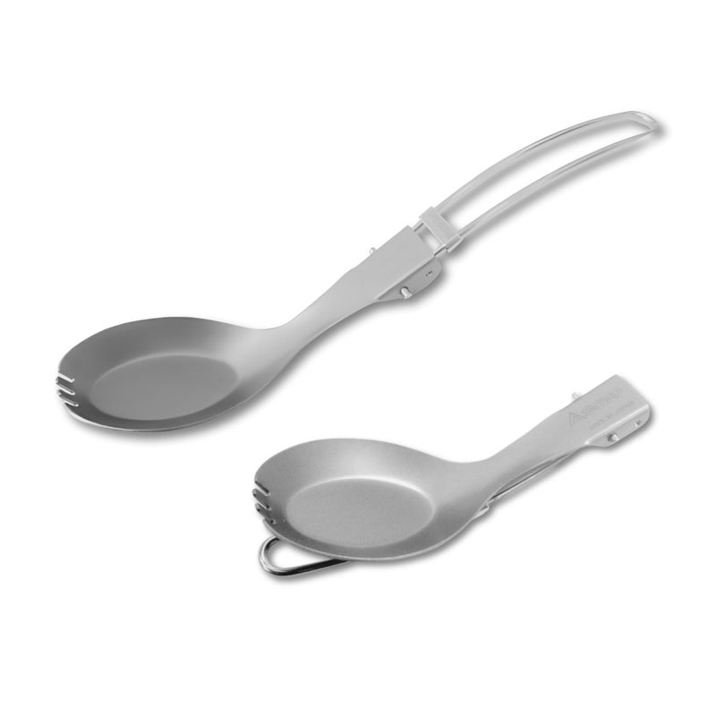 SOTO Foldable Pocket Camping Spork - Stainless Steel & Ultralight Backpacking Spoon Fork with Long Handle for Travel, Hiking, Picnic, & Outdoor - Image 1